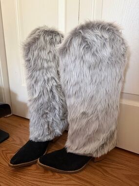 Dingo Faux Fur Tall Boot  in Light Gray